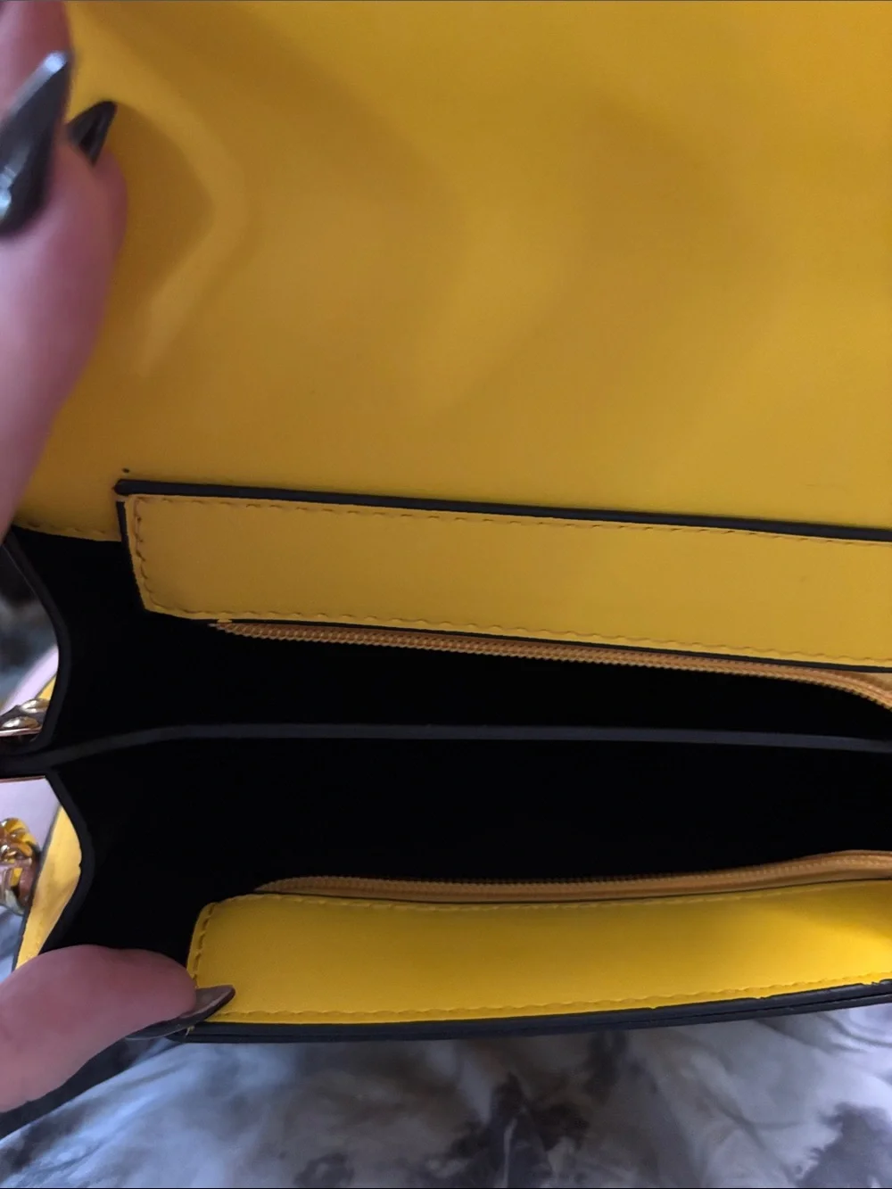 Yellow Multi-Color Snake-Print Top-Handle Bag